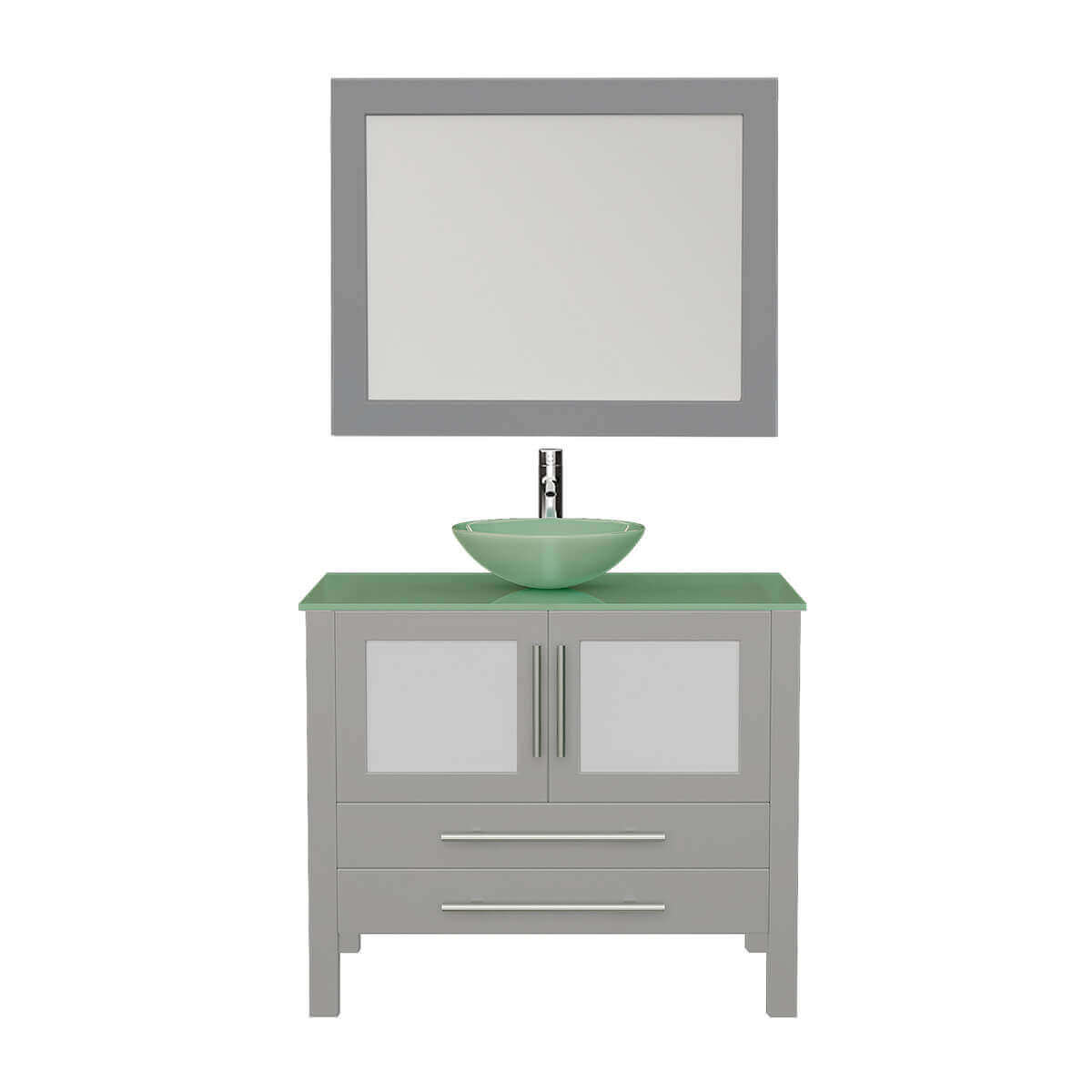 Cambridge Plumbing Complete 36" Gray Vanity Set with Polished Chrome Plumbing 8111B-G #faucet finish_polished chrome