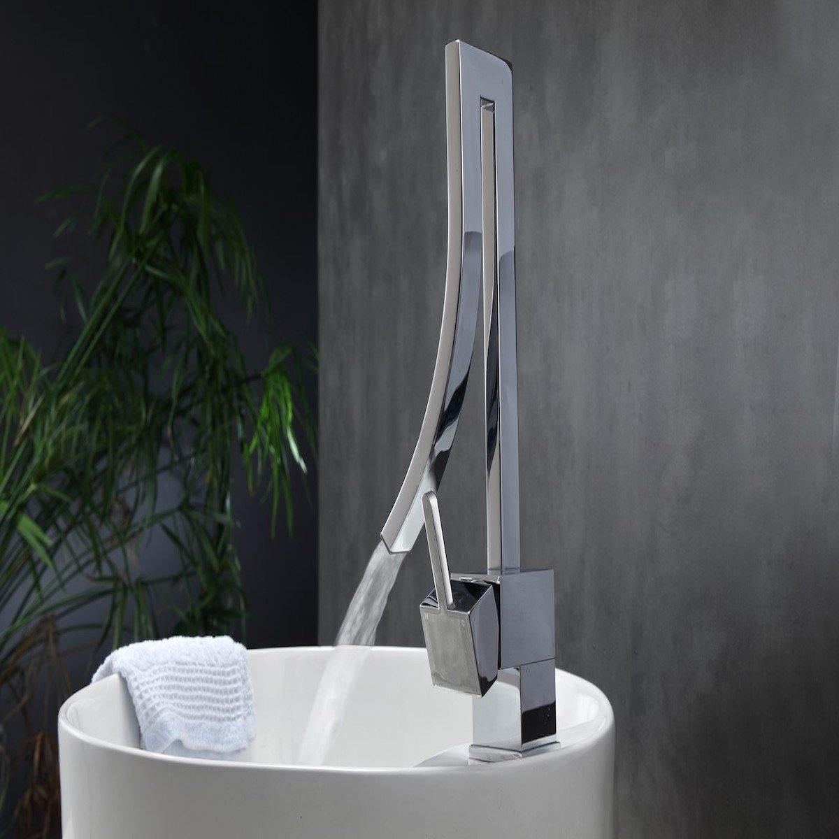 KubeBath Aqua Elegance Single Lever Wide Spread Faucet - Chrome AFB001