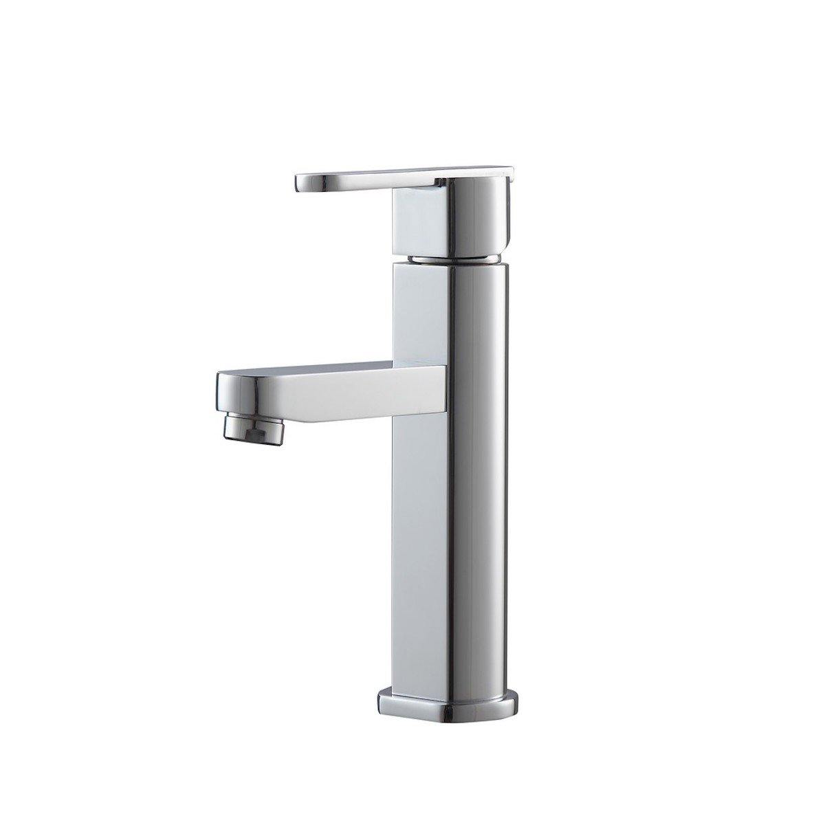 KubeBath Aqua Roundo Single Hold Mount Bathroom Vanity - Chrome AFB033