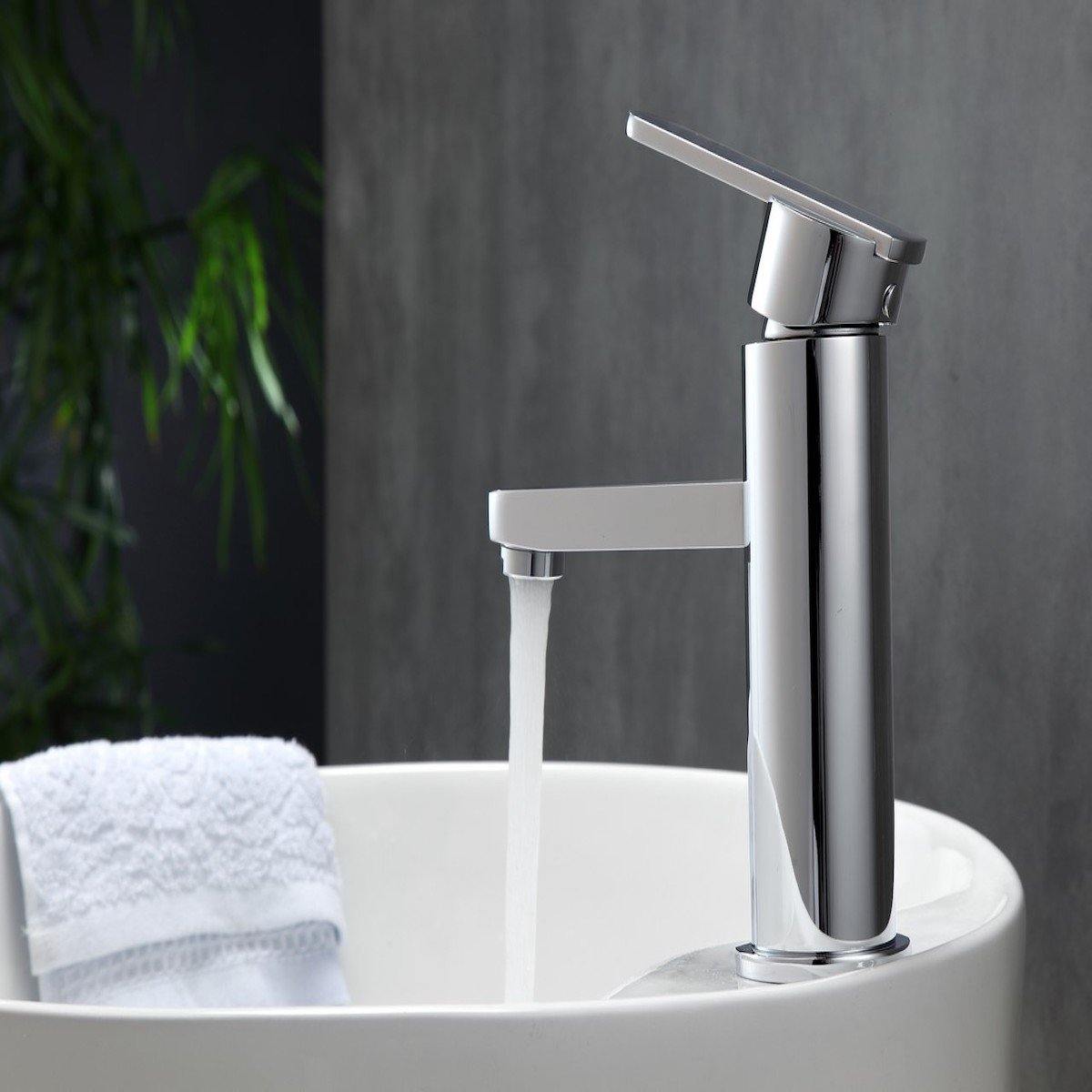 KubeBath Aqua Roundo Single Hold Mount Bathroom Vanity - Chrome AFB033