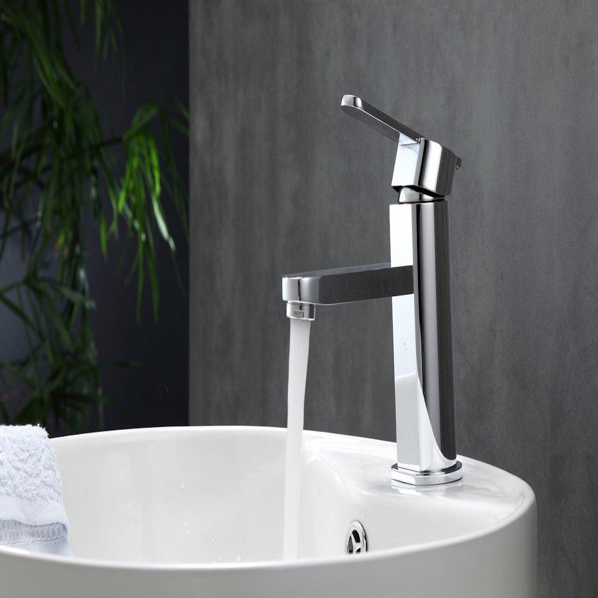 KubeBath Aqua Roundo Single Hold Mount Bathroom Vanity - Chrome AFB033