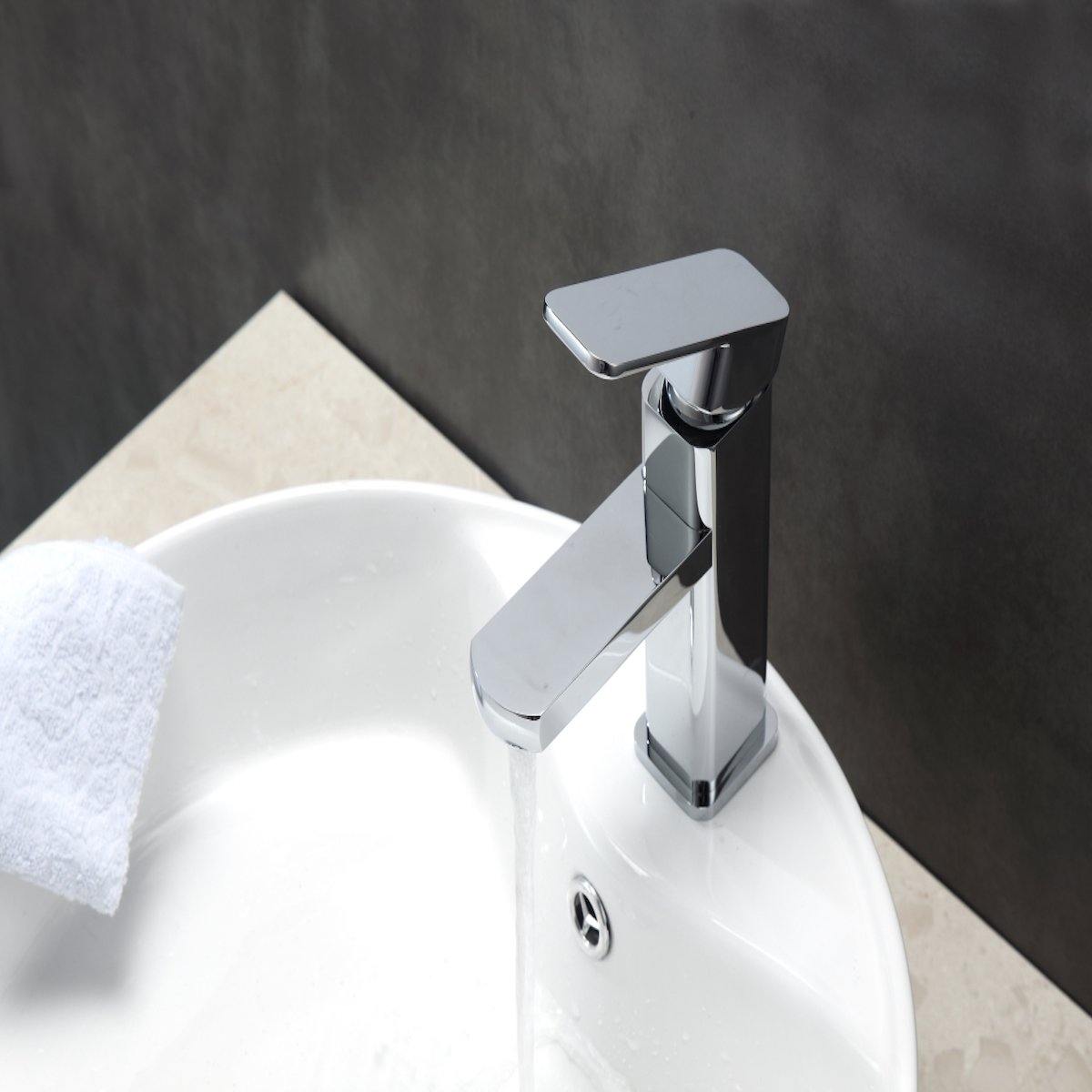 KubeBath Aqua Soho Single Hole Mount Bathroom Vanity Faucet - Chrome AFB038