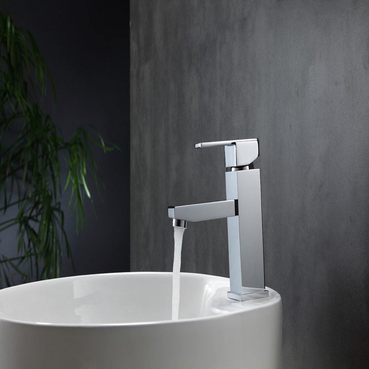 KubeBath Aqua Piazza Single Lever Bathroom Vanity Faucet - Chrome AFB041
