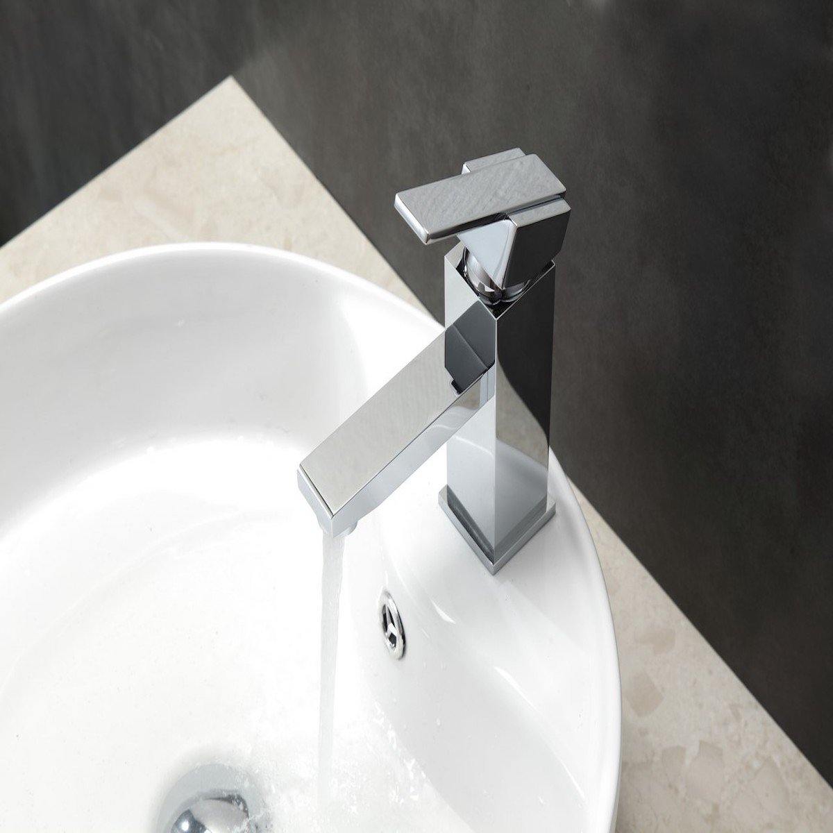 KubeBath Aqua Piazza Single Lever Bathroom Vanity Faucet - Chrome AFB041