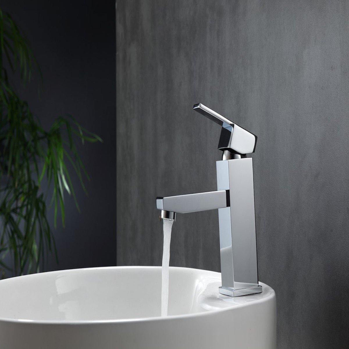 KubeBath Aqua Piazza Single Lever Bathroom Vanity Faucet - Chrome AFB041
