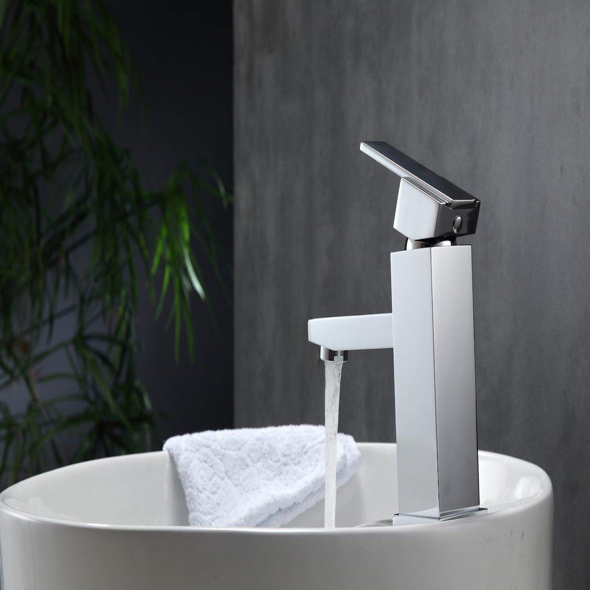 KubeBath Aqua Piazza Single Lever Bathroom Vanity Faucet - Chrome AFB041