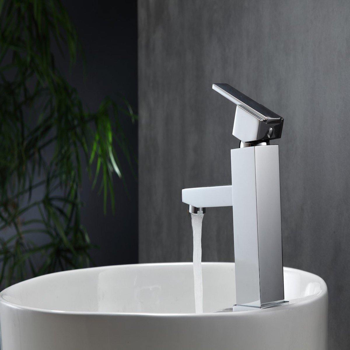 KubeBath Aqua Piazza Single Lever Bathroom Vanity Faucet - Chrome AFB041