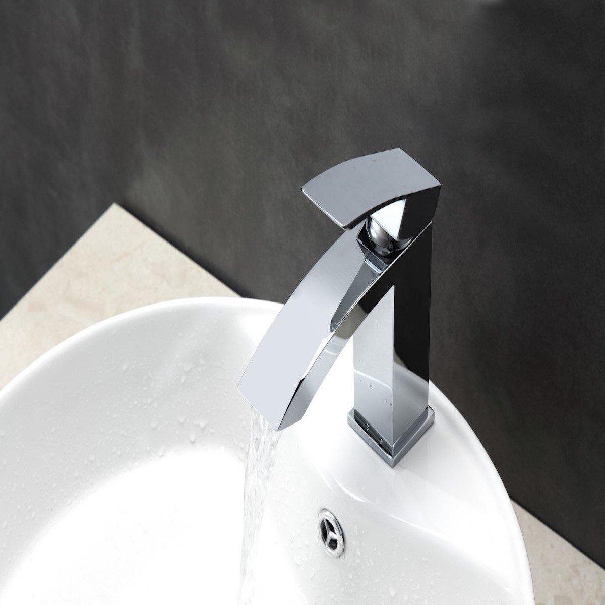 KubeBath Aqua Blazo Single Lever Wide Spread Bathroom Vanity Faucet - Chrome AFB053