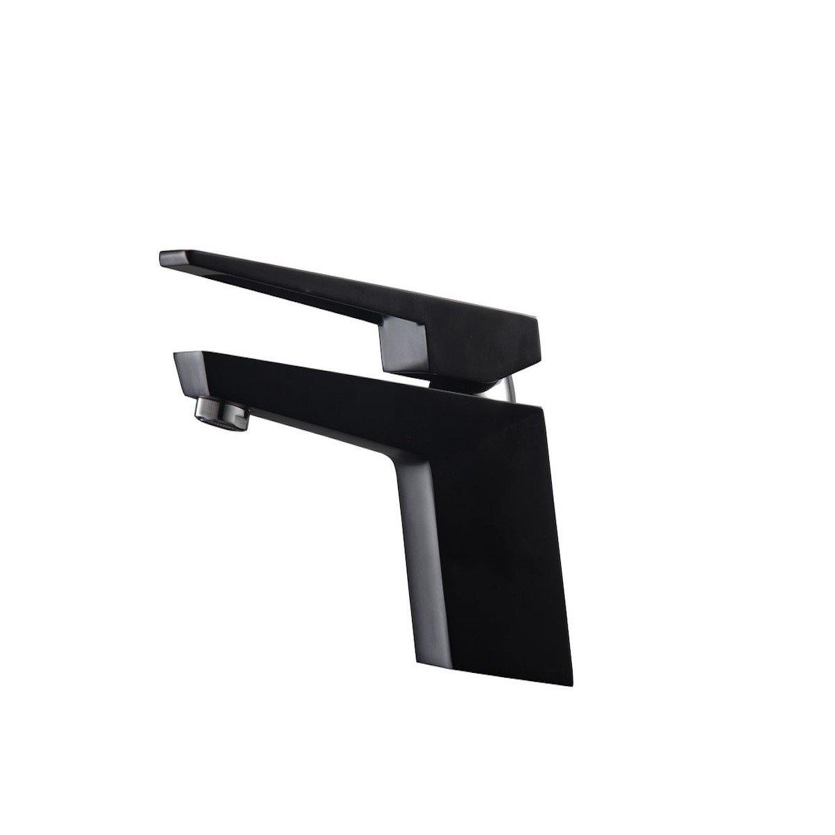 KubeBath Aqua Siza Matte Black Single Lever Modern Bathroom Vanity Faucet AFB13BK #finish_matte black
