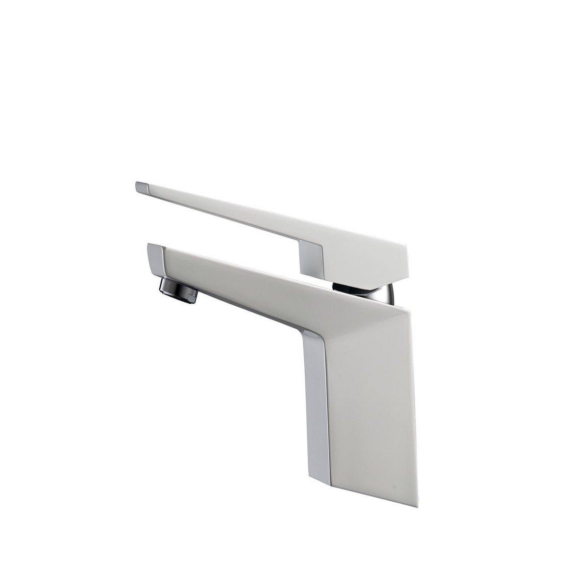 KubeBath Aqua Siza White Single Lever Modern Bathroom Vanity Faucet AFB13WH #finish_white