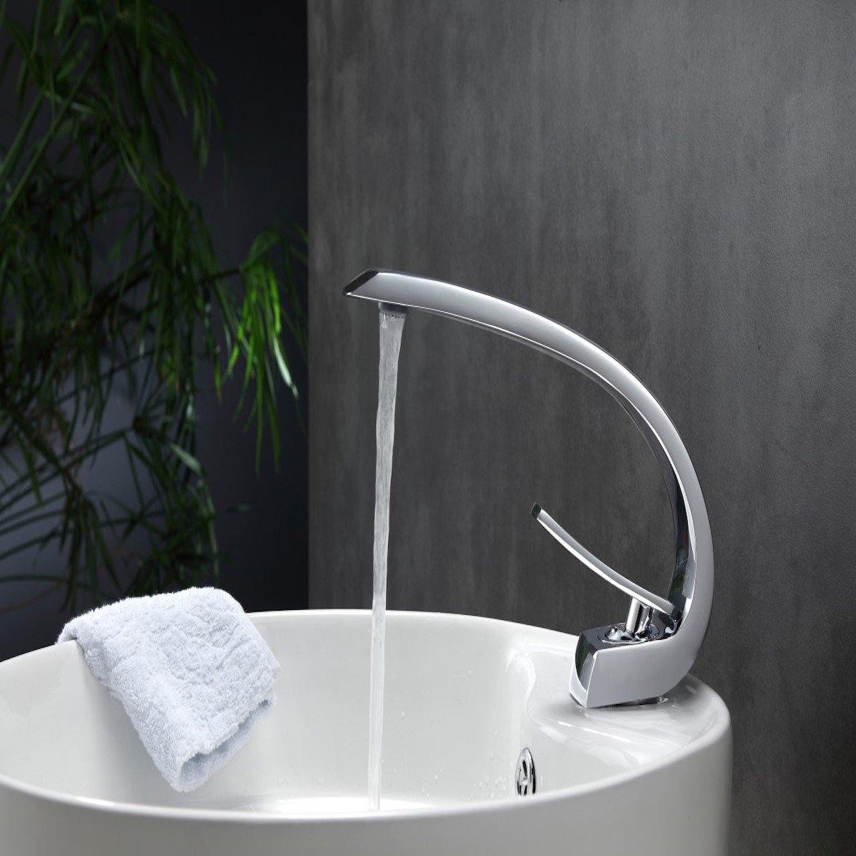 KubeBath Aqua Arcco Single Lever Modern Bathroom Vanity faucet - Chrome AFB1638CH