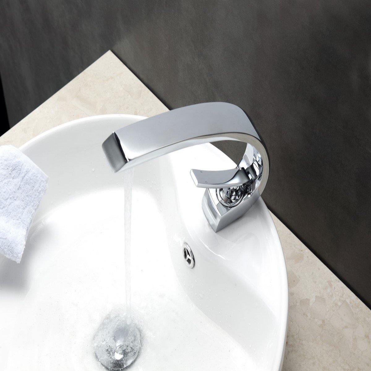 KubeBath Aqua Arcco Single Lever Modern Bathroom Vanity faucet - Chrome AFB1638CH