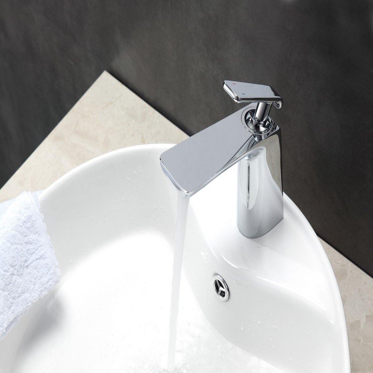 KubeBath Aqua Adatto Chrome Single Lever Faucet AFB1639CH #finish_chrome