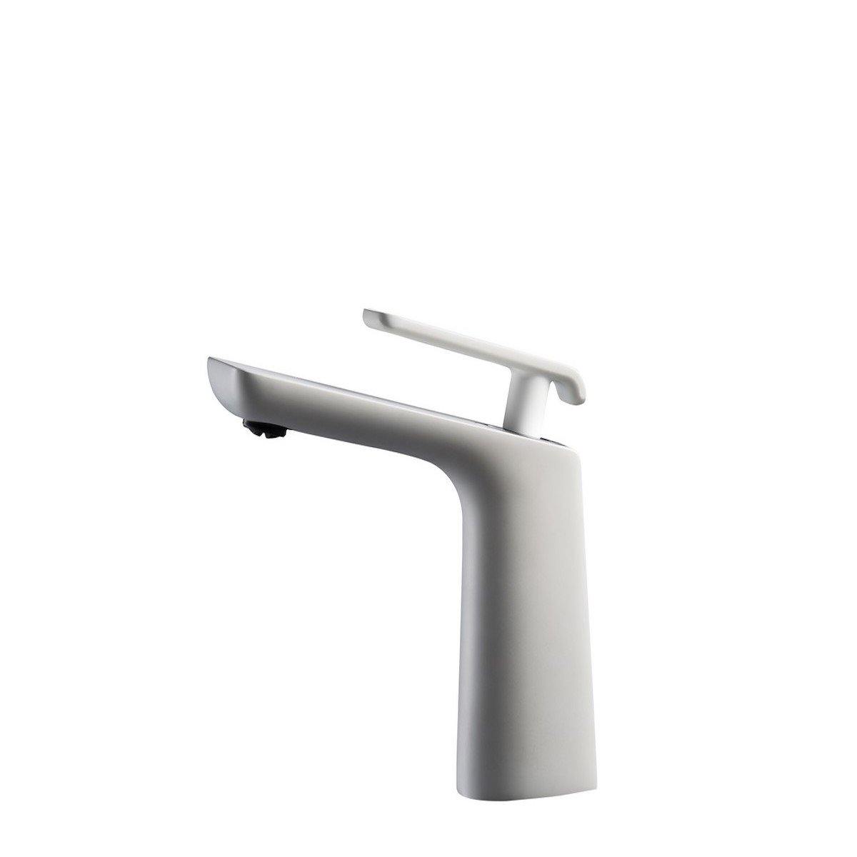 KubeBath Aqua Adatto Chrome and White Single Lever Faucet AFB1639WH #finish_chrome and white