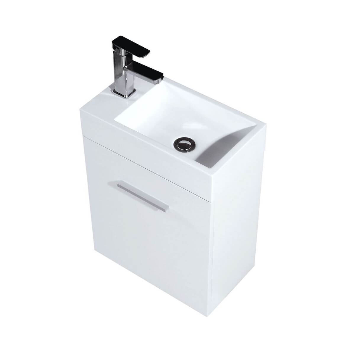 KubeBath Bliss 18" White Wall Mount Single Vanity BSL18-GW #finish_gloss white