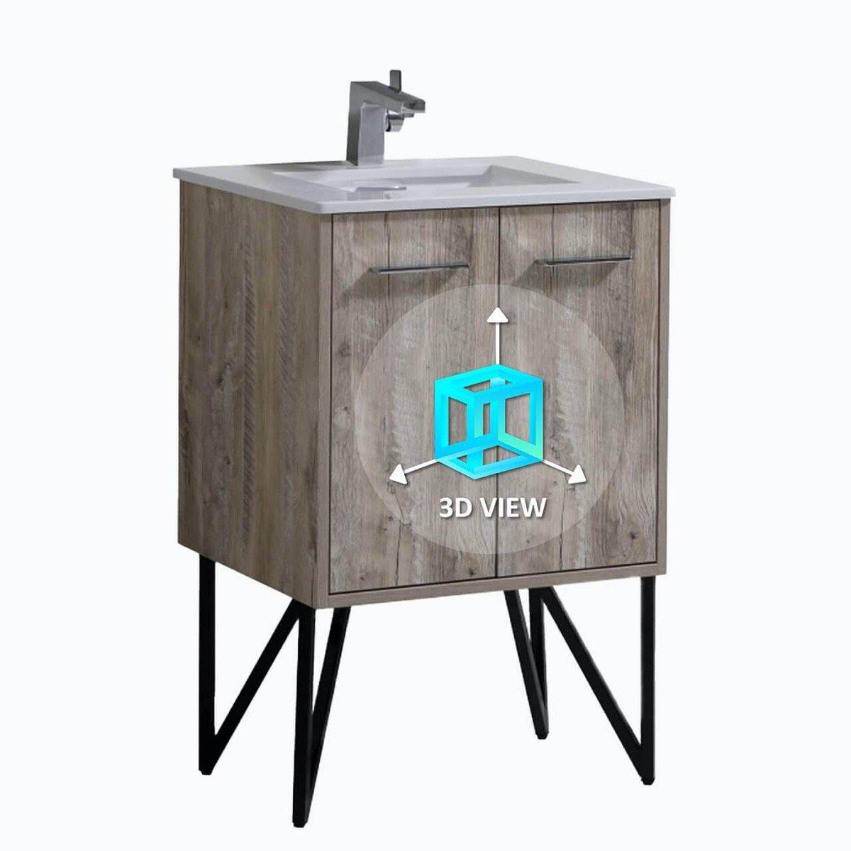 KubeBath Bosco 24" Single Vanity KB24 3D View