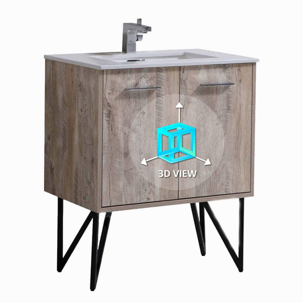 KubeBath Bosco 30" Single Vanity KB30 3D View