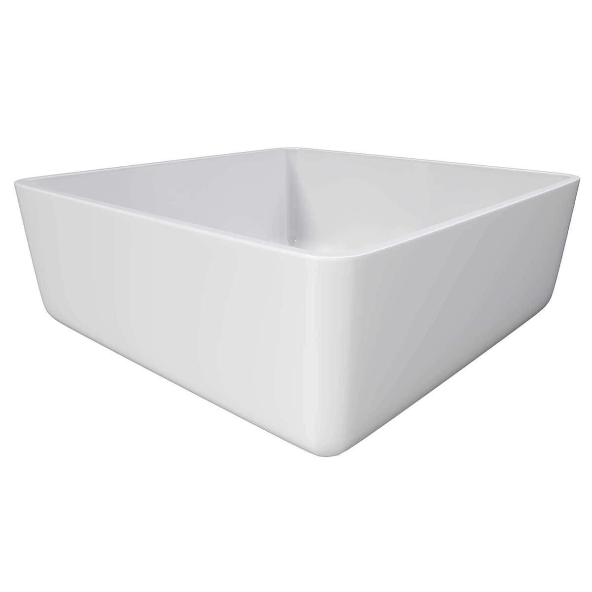 Cambridge Plumbing Dolomite Mineral Composite 16" Square Vessel Sink ES-SVS16 Side