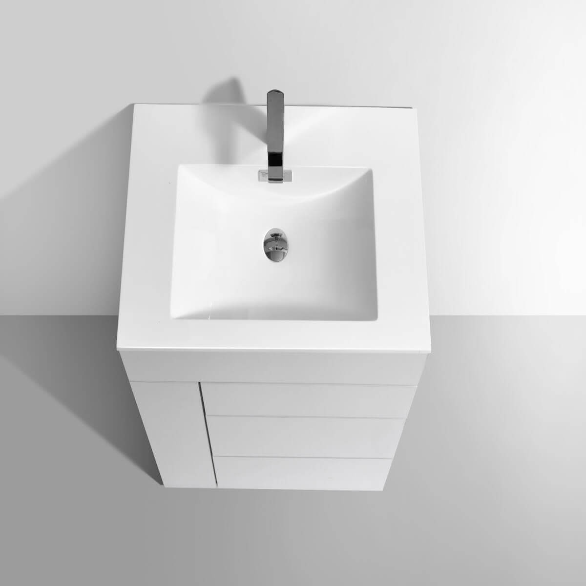 KubeBath Milano 30" Gloss White Floor Mount Single Vanity KFM30-GW #finish_gloss white