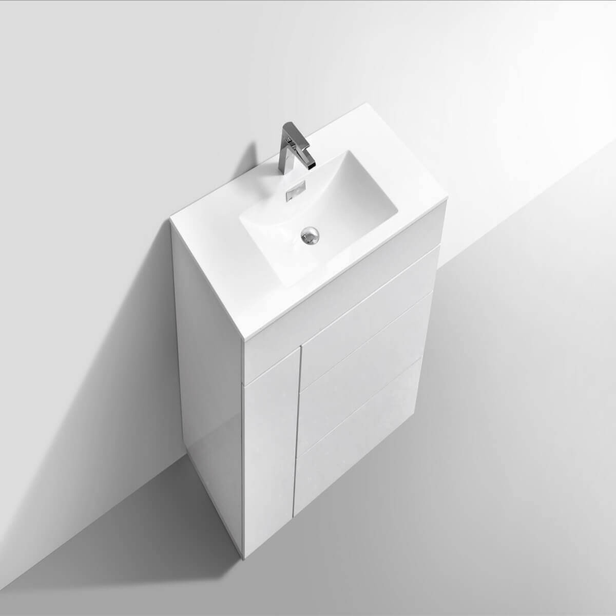 KubeBath Milano 36" Gloss White Floor Mount Single Vanity KFM36-GW #finish_gloss white
