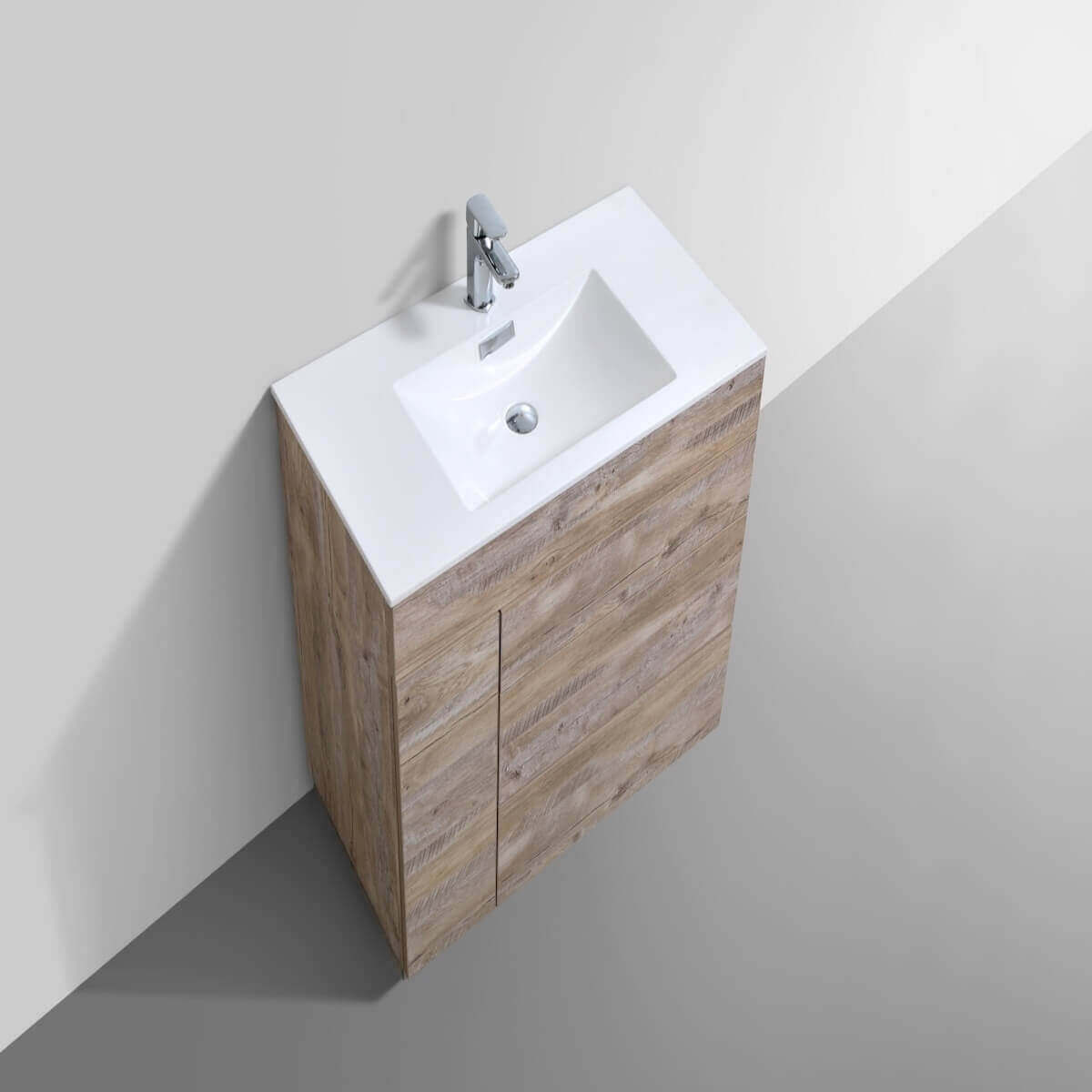 KubeBath Milano 36" Nature Wood Floor Mount Single Vanity KFM36-NW #finish_nature wood