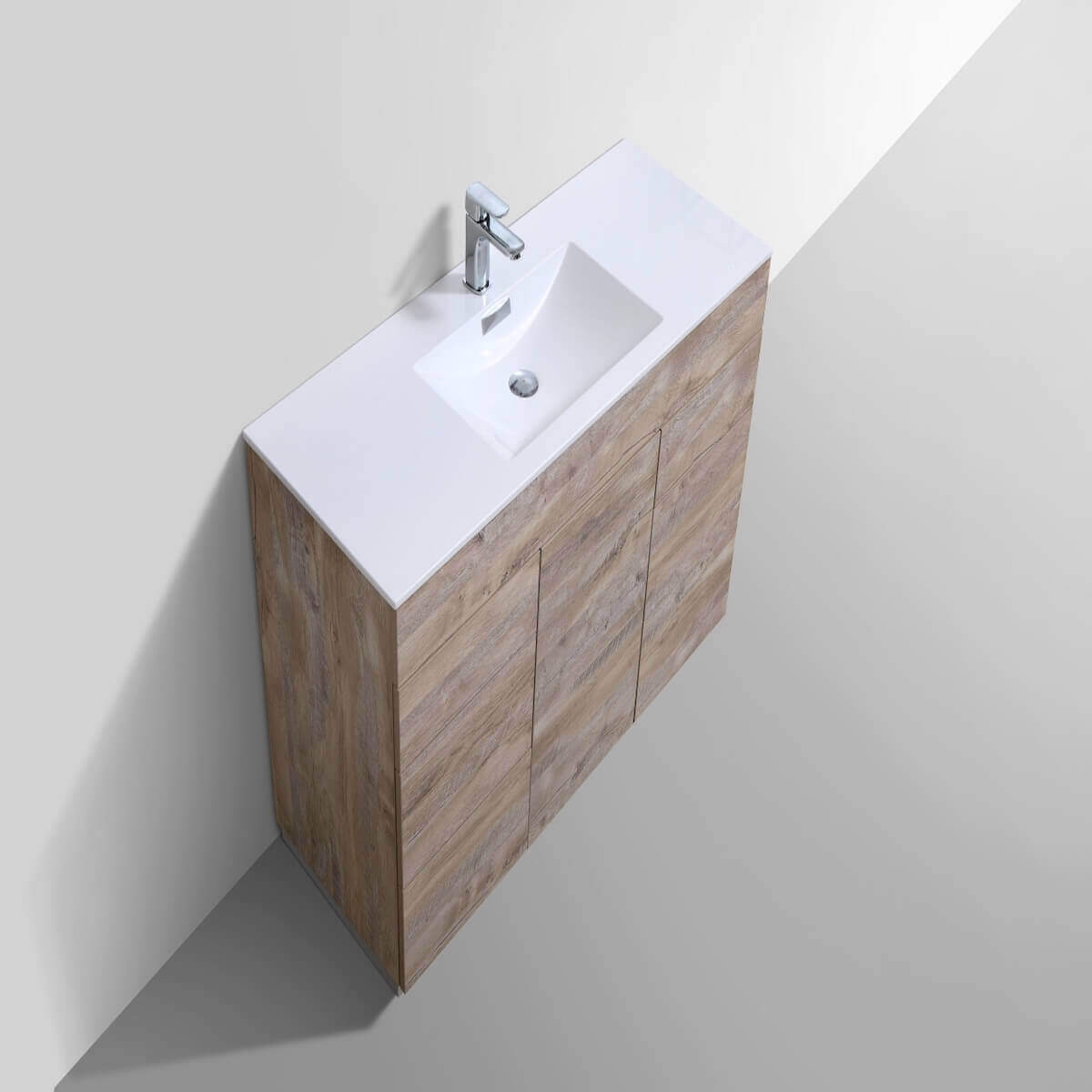 KubeBath Milano 48" Nature Wood Floor Mount Single Vanity KFM48S-NW #finish_nature wood