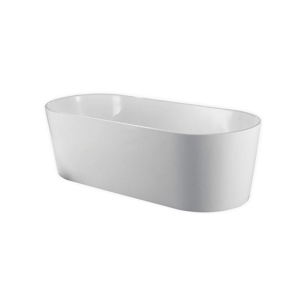 KubeBath Ovale 67" White Free Standing Bathtub KFST1467