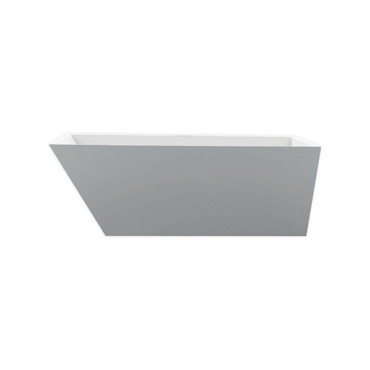 KubeBath Obliquo 67" White Free Standing Bathtub KFST1667