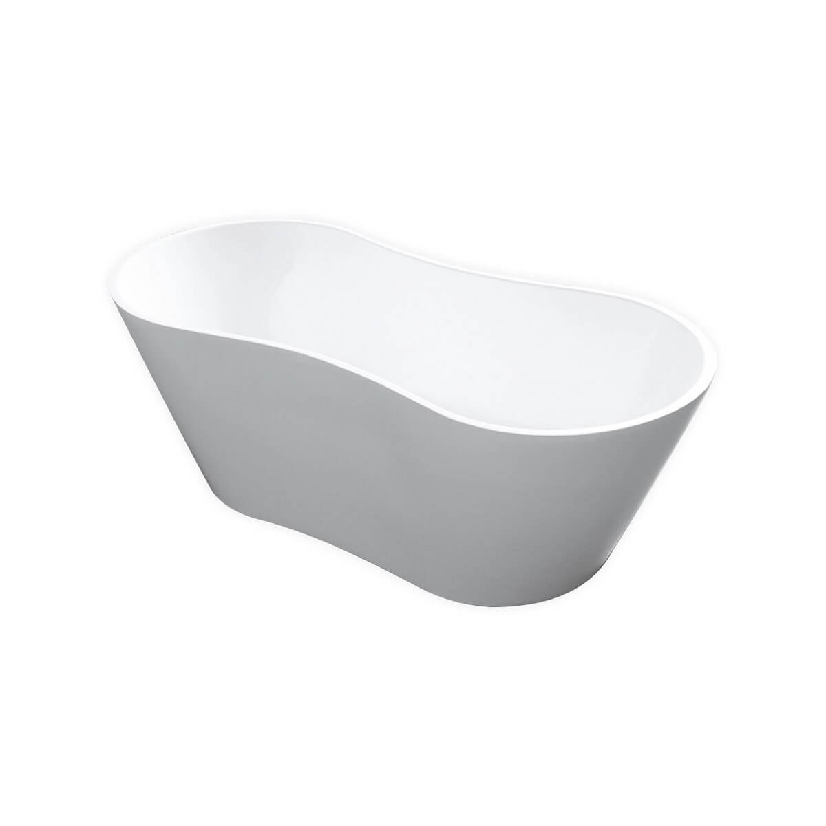 KubeBath Onde 67" White Free Standing Bathtub KFST1967