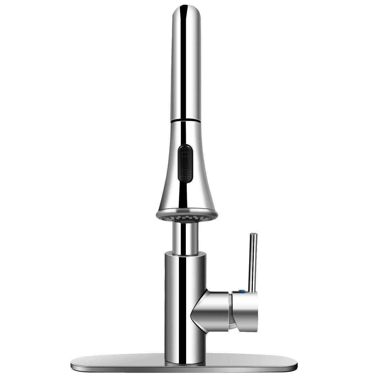 Costway Kitchen Faucet Single Handle Brushed Nickel