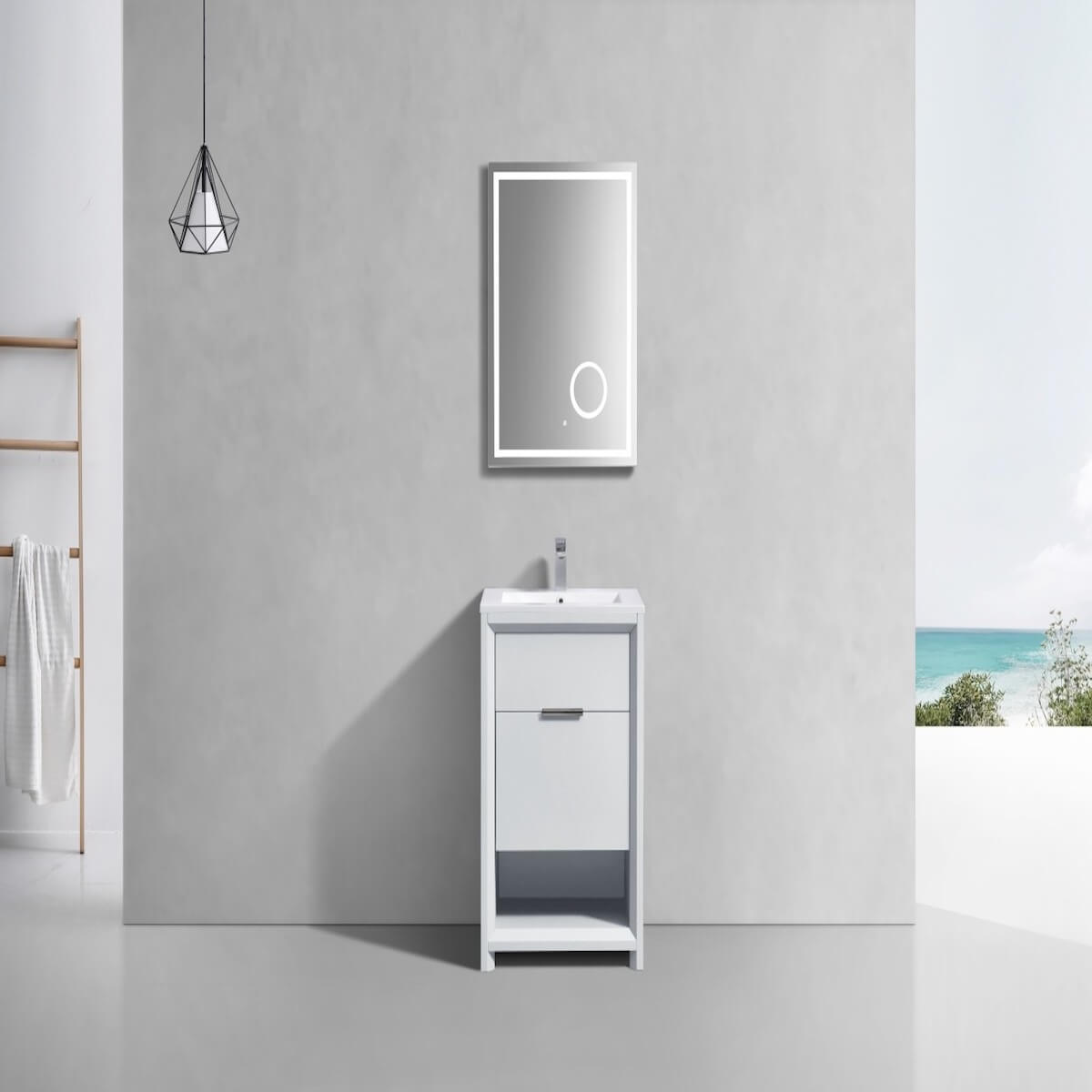 KubeBath Nudo 24” Gloss White Modern Bathroom Single Vanity in Bathroom NUDO24-GW #finish_gloss white