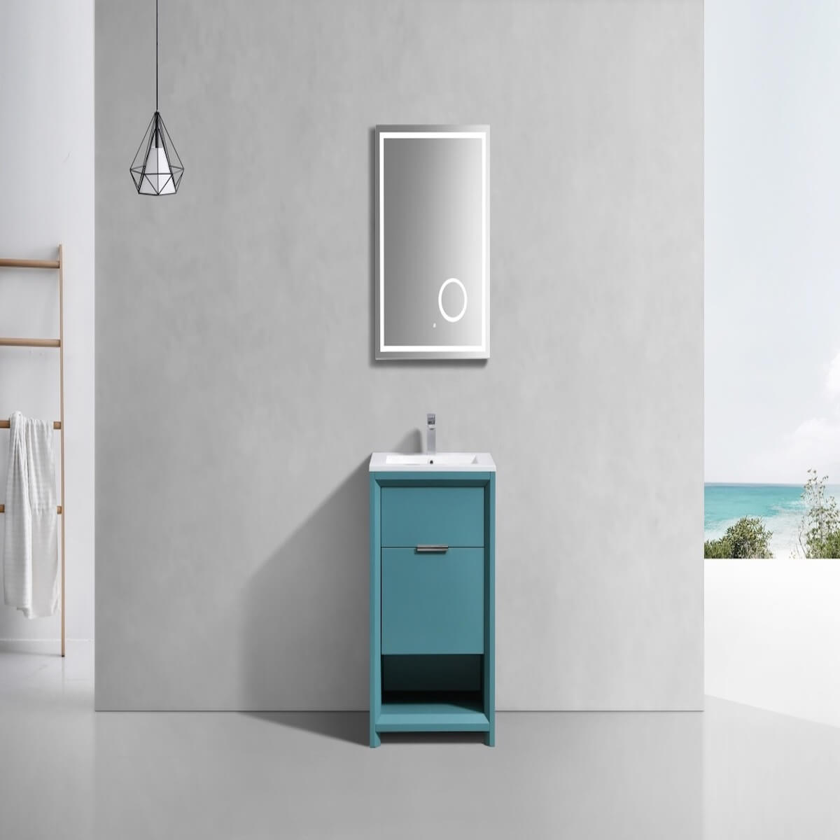 KubeBath Nudo 24” Teal Green Modern Bathroom Single Vanity in Bathroom NUDO24-TG #finish_teal green