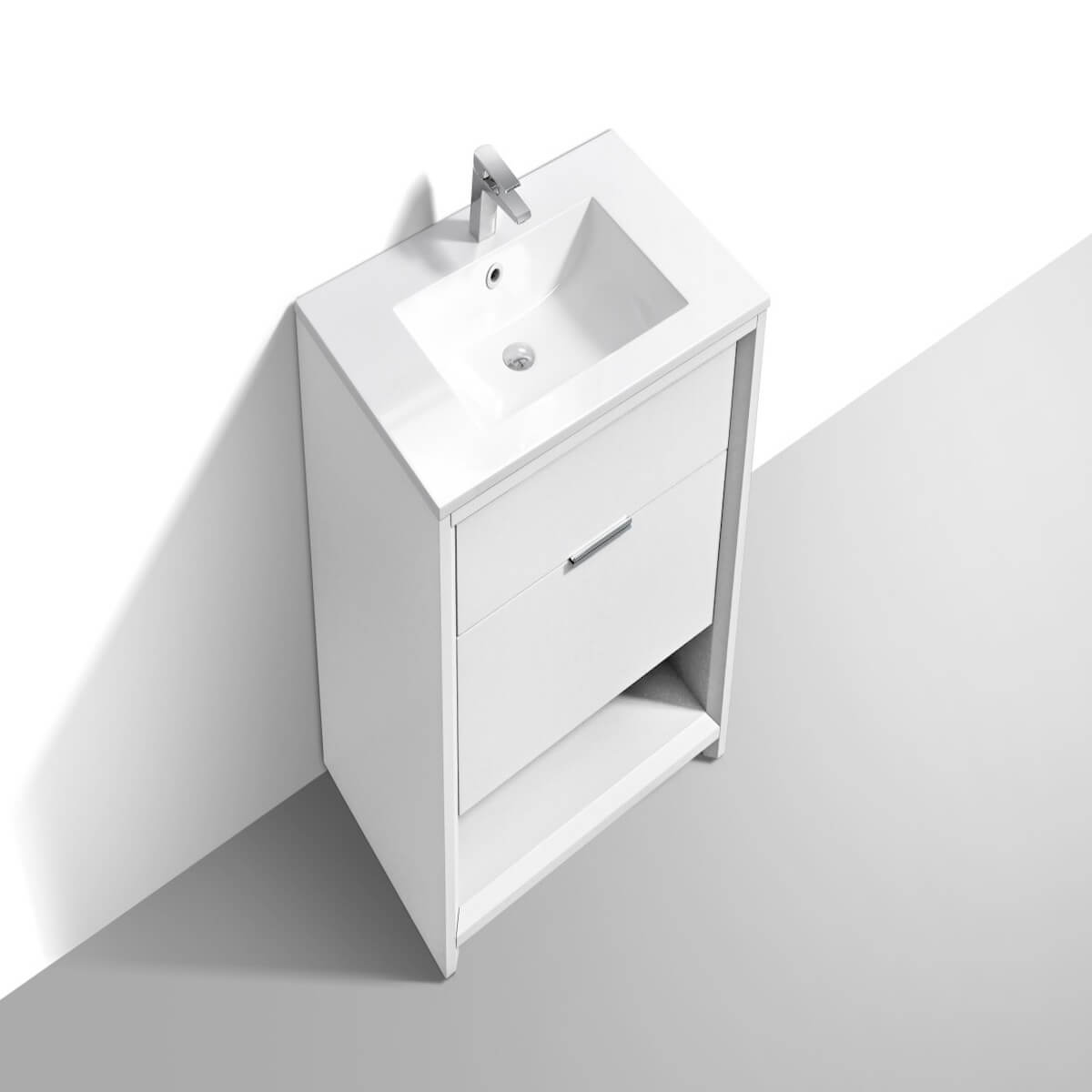 KubeBath Nudo 32” Gloss White Modern Bathroom Single Vanity Side NUDO32-GW #finish_gloss white