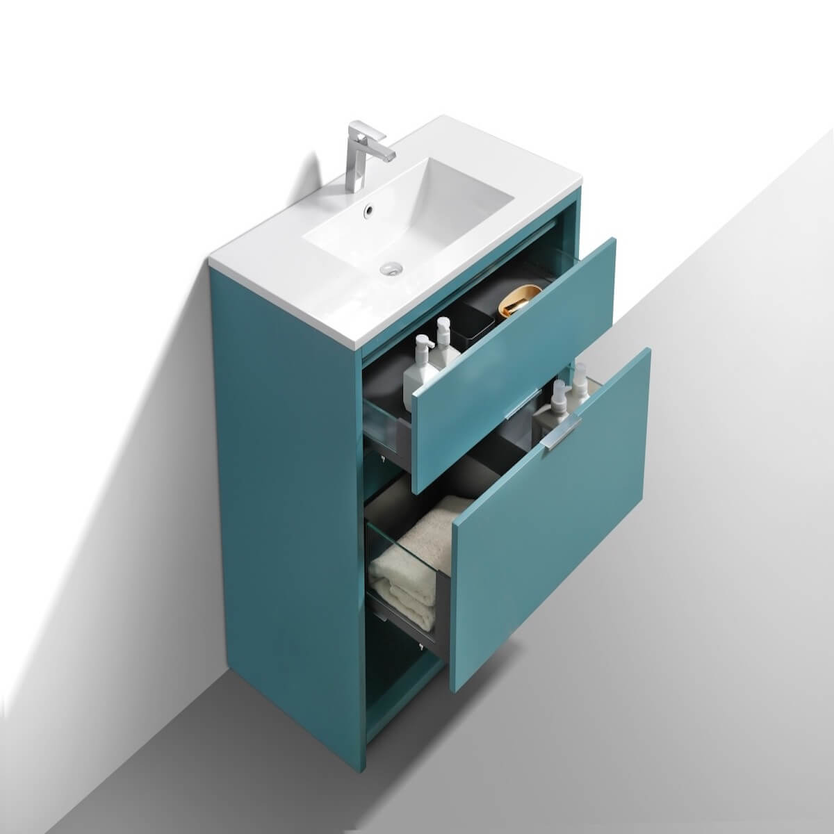 KubeBath Nudo 36” Teal Green Modern Bathroom Single Vanity Dovetails NUDO36-TG #finish_teal green