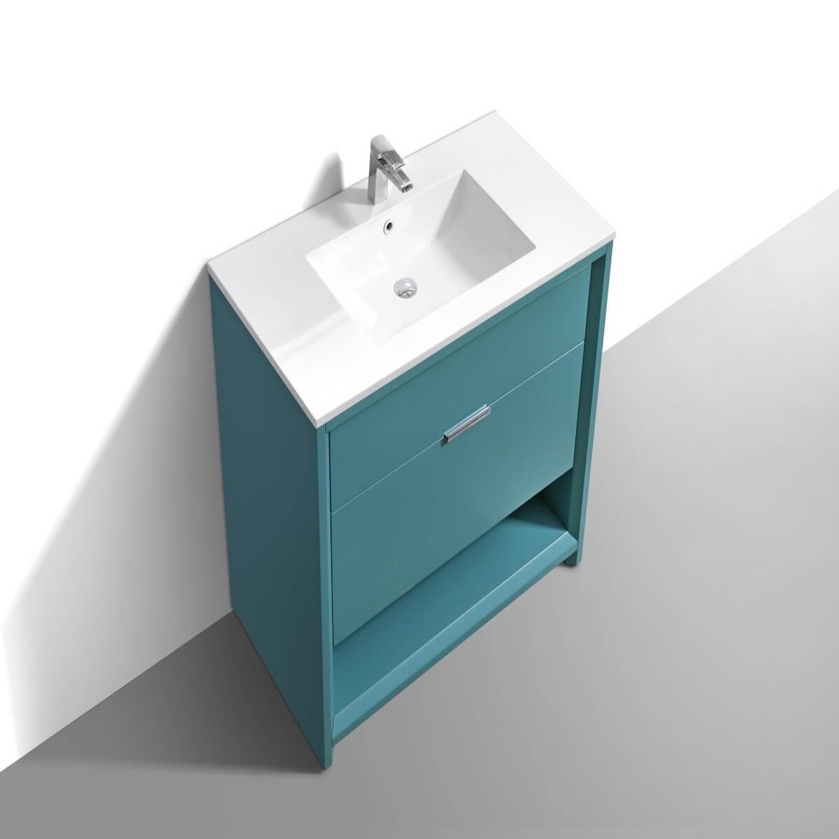 KubeBath Nudo 36” Teal Green Modern Bathroom Single Vanity Side NUDO36-TG #finish_teal green