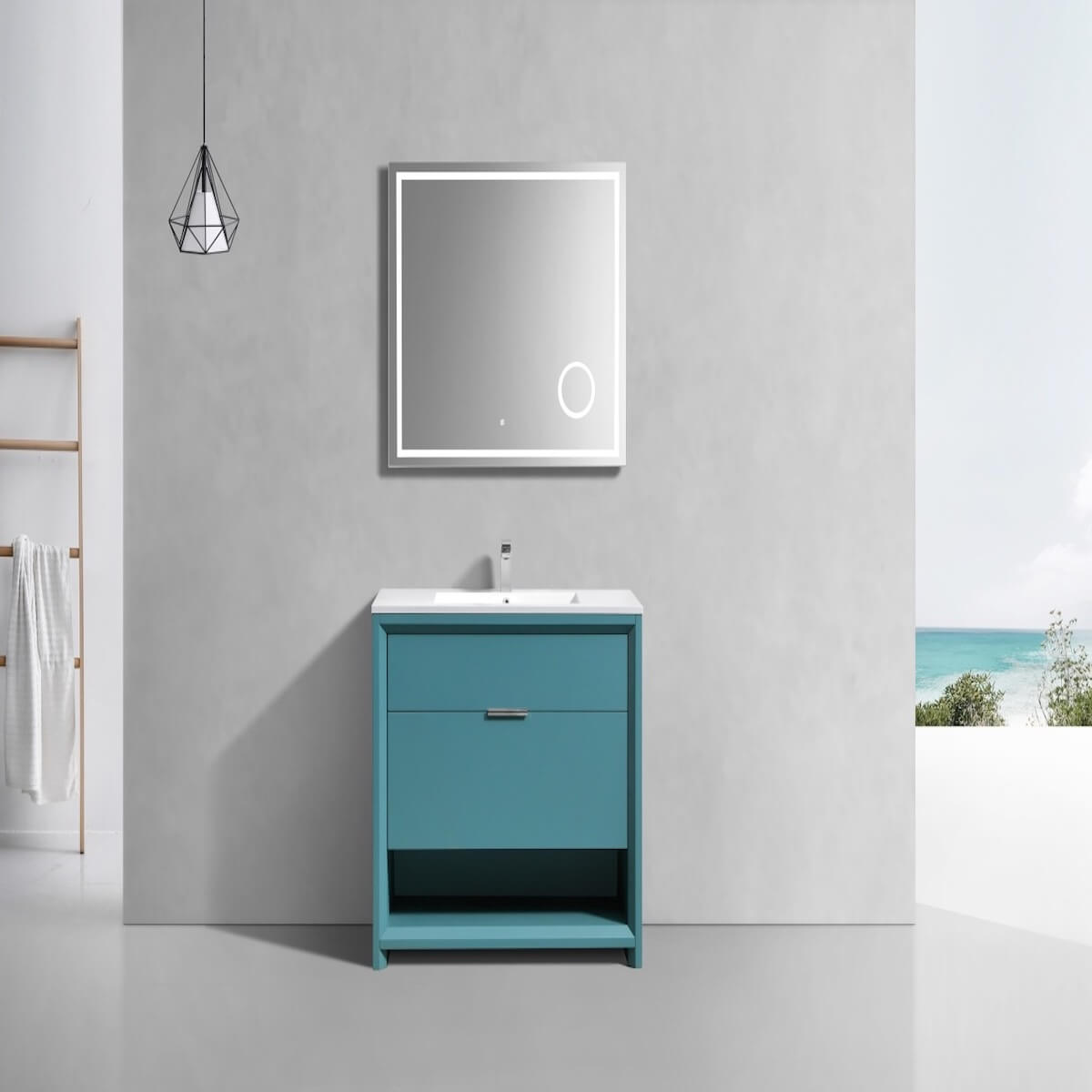KubeBath Nudo 36” Teal Green Modern Bathroom Single Vanity in Bathroom NUDO36-TG #finish_teal green
