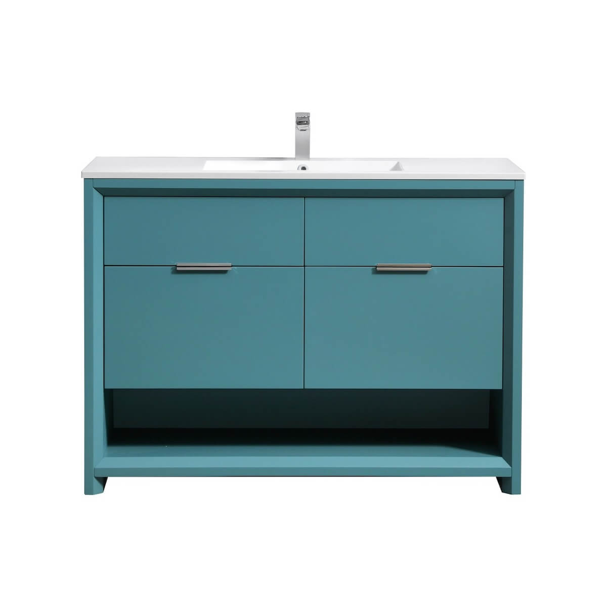 KubeBath Nudo 48” Teal Green Free Standing Modern Bathroom Single Sink Vanity NUDO48S-TG #finish_teal green