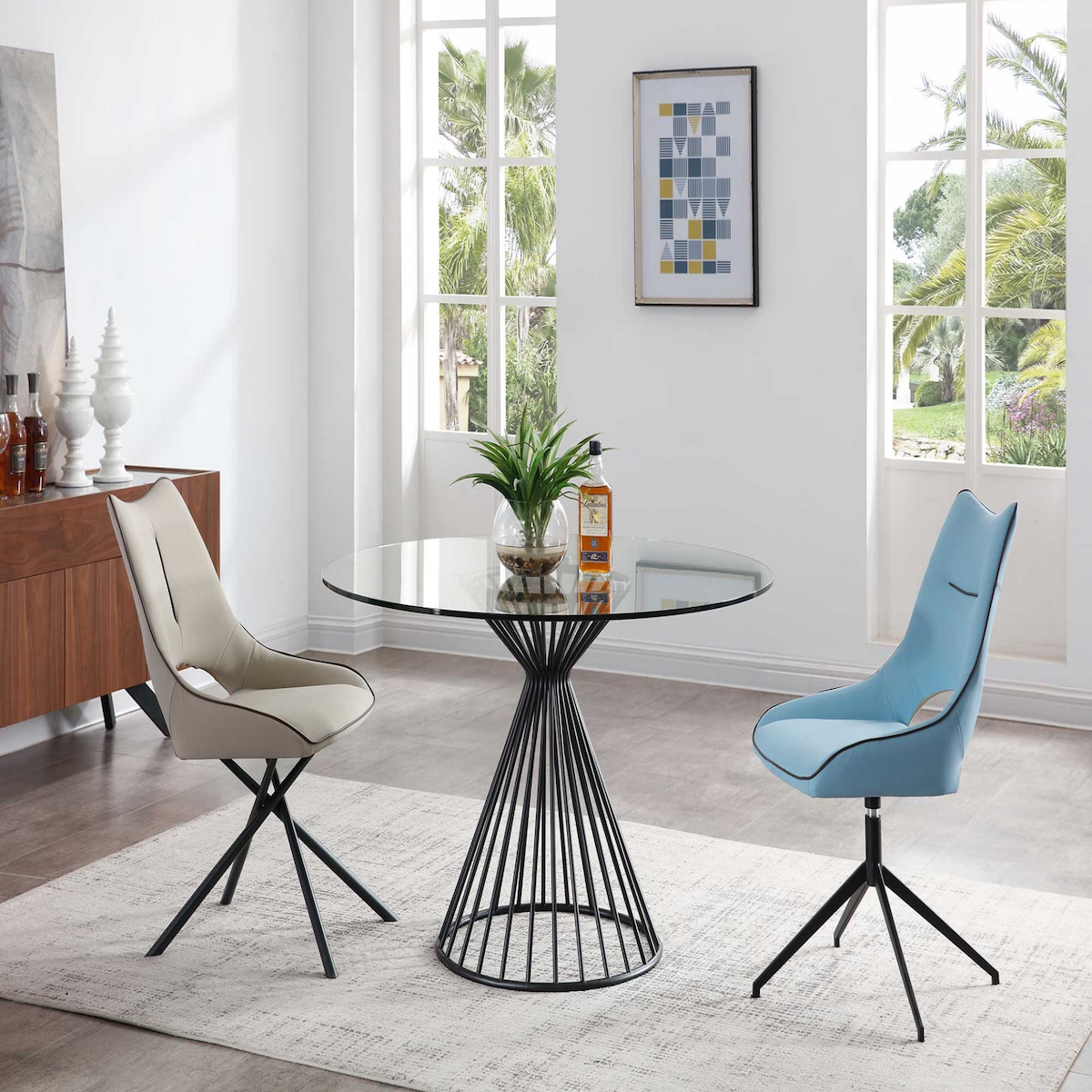 Whiteline Modern Living Cielo Dining Table DT1637R-BLK