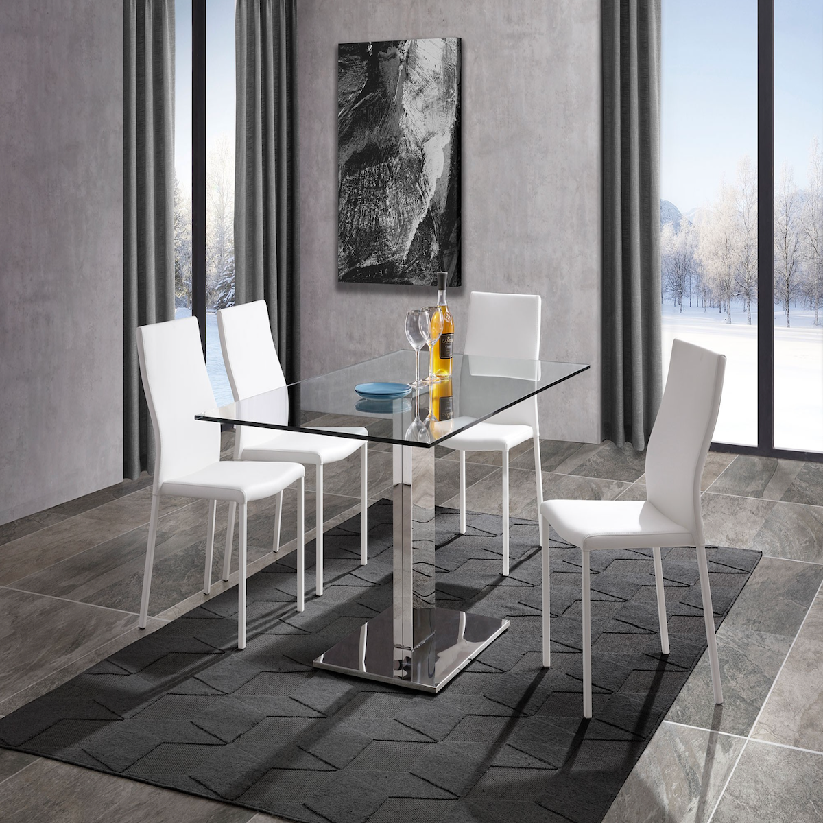 Whiteline Modern Living Genoa Dining Table DT1418