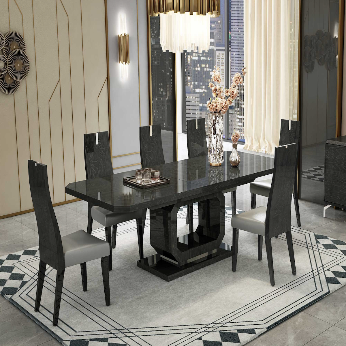 Whiteline Modern Living Los Angeles Dining Chair (Set of 2) DC1619-GRY
