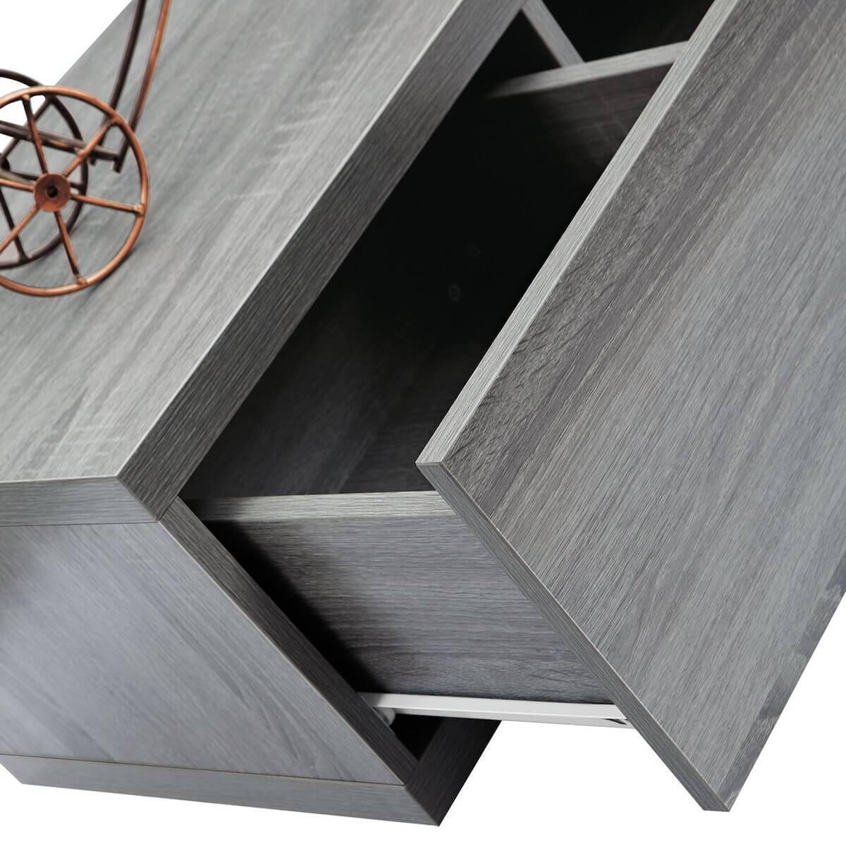 Techni Mobili Adjustable TV Stand Console for TVs Up to 65" RTA-7050-GRY Drawer