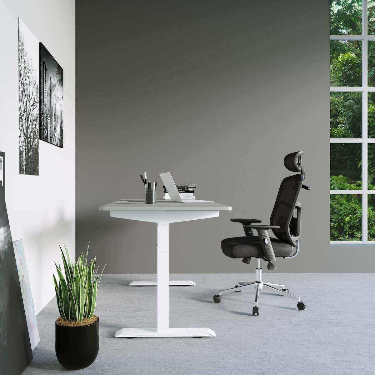 Techni Mobili Black High Back Executive Mesh Office Chair with Arms, Lumbar Support, and Chrome Base RTA-1010-BK in Office