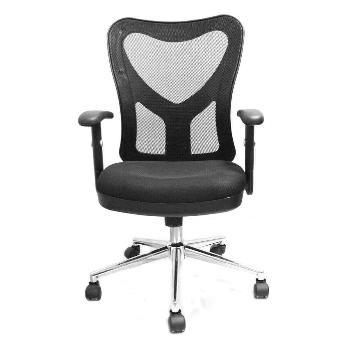Techni Mobili Black High Back Mesh Office Chair With Chrome Base RTA-0098M-BK