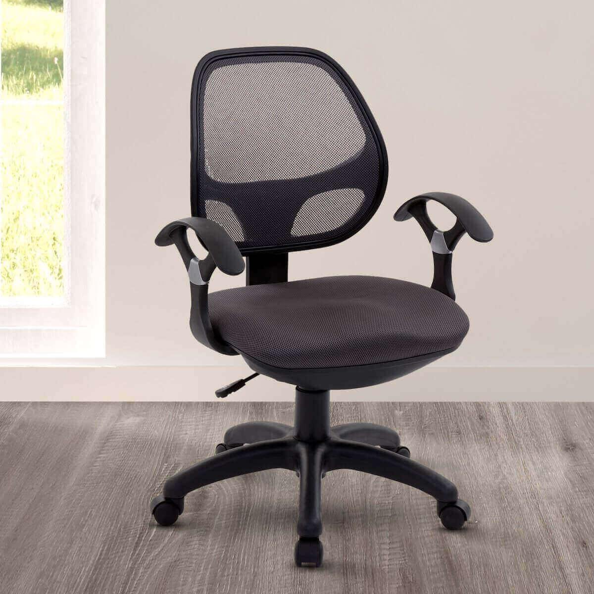 Techni Mobili Black Midback Mesh Task Office Chair RTA-0097M-BK in Office