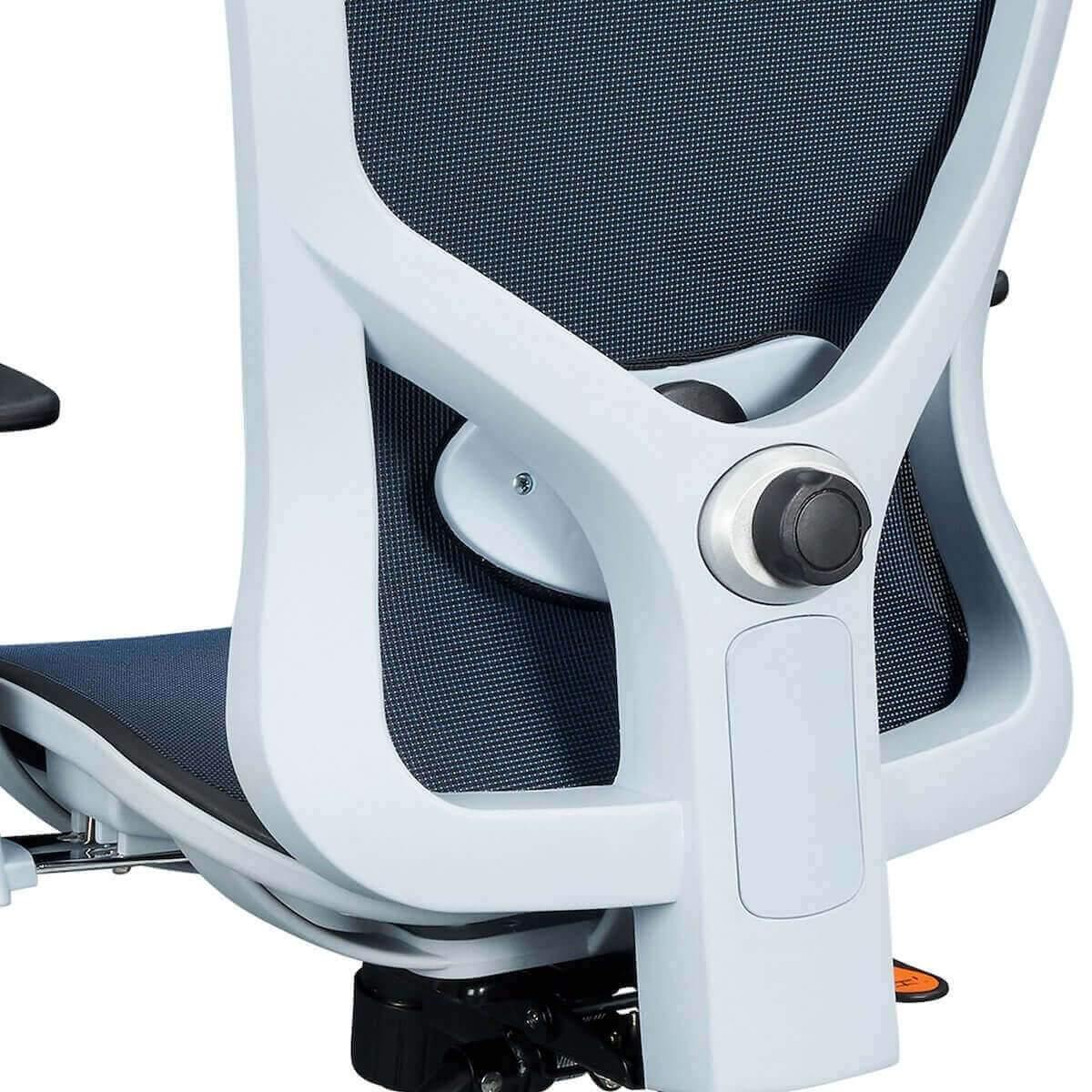 Techni Mobili Blue High Back Executive Mesh Office Chair with Arms, Headrest, and Lumbar Support RTA-1008-BL Adjustable Lumbar Support