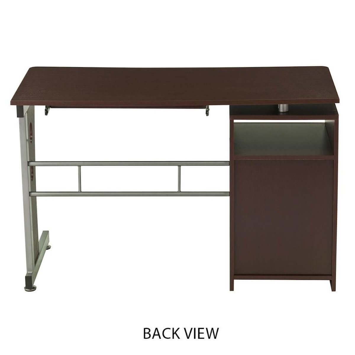Techni Mobili Chocolate Computer Desk with Ample Storage RTA-3520-CH36 Back #color_chocolate