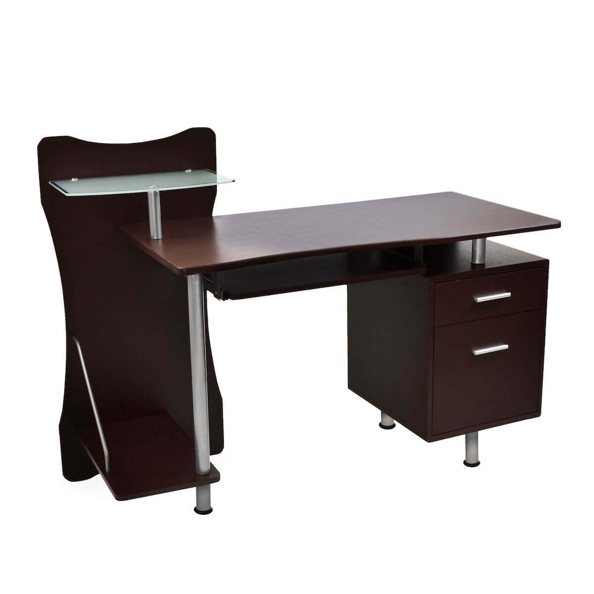 Techni Mobili Chocolate Stylish Computer Desk with Storage RTA-325-CH36 Angle