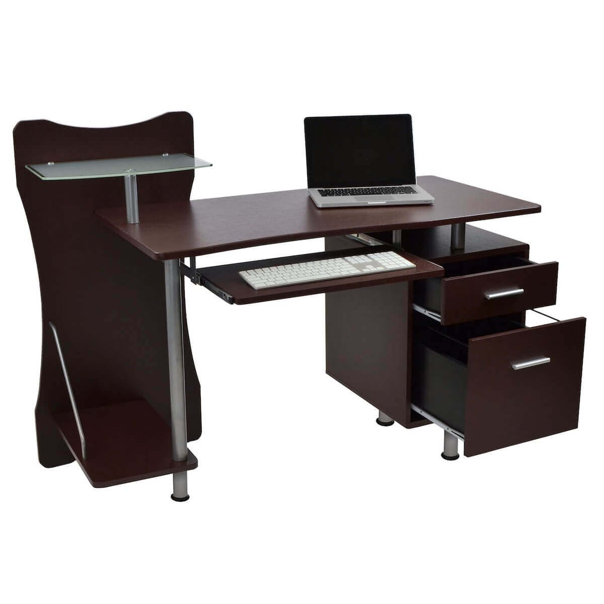 Techni Mobili Chocolate Stylish Computer Desk with Storage RTA-325-CH36