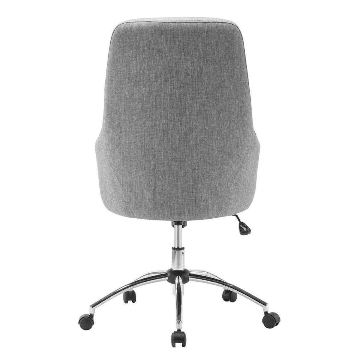 Techni Mobili Comfy Height Adjustable Rolling Office Desk Chair with Wheels RTA-1005-GRY Back