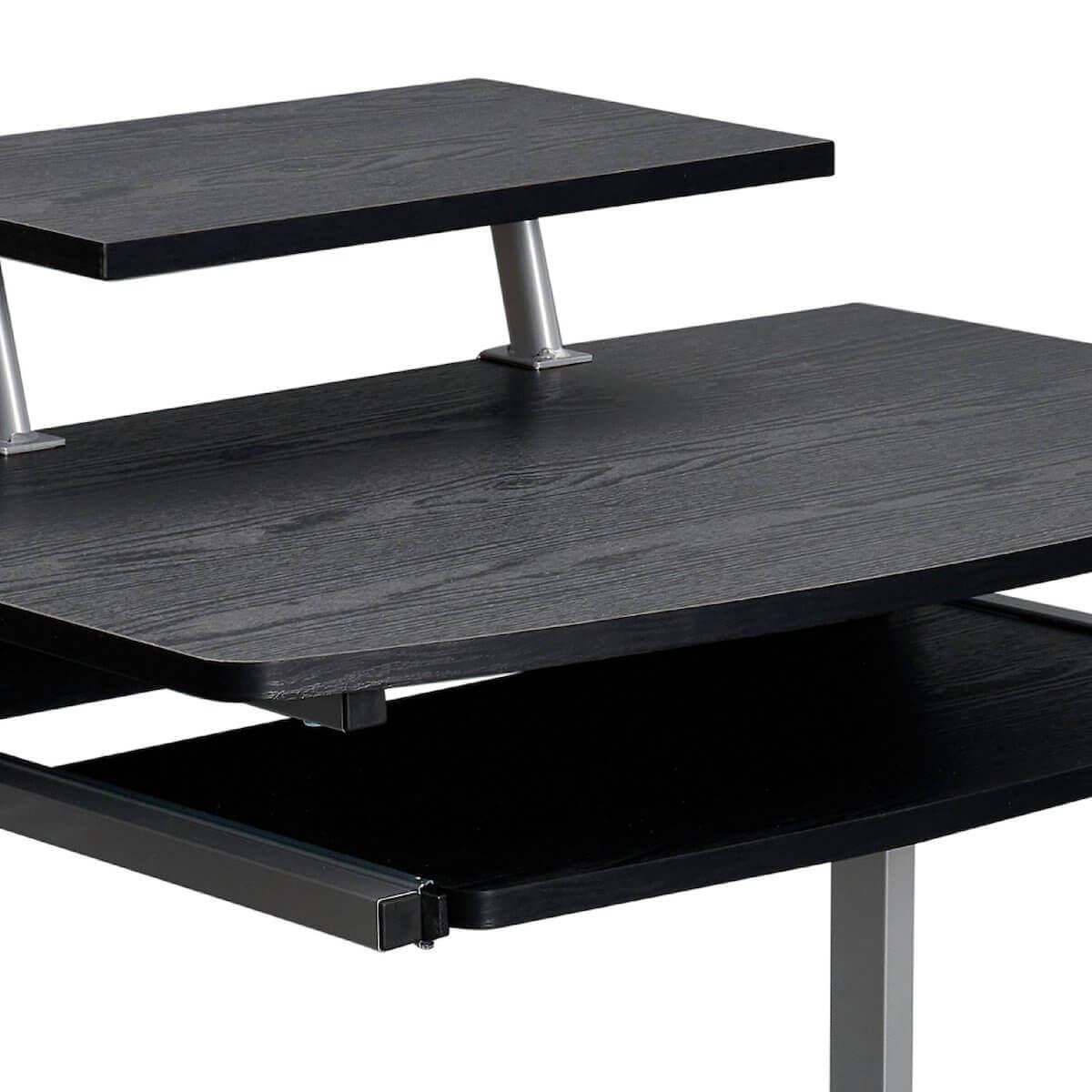 Techni Mobili Espresso Compact Computer Cart With Storage RTA-2018-ES18 Close #color_espresso